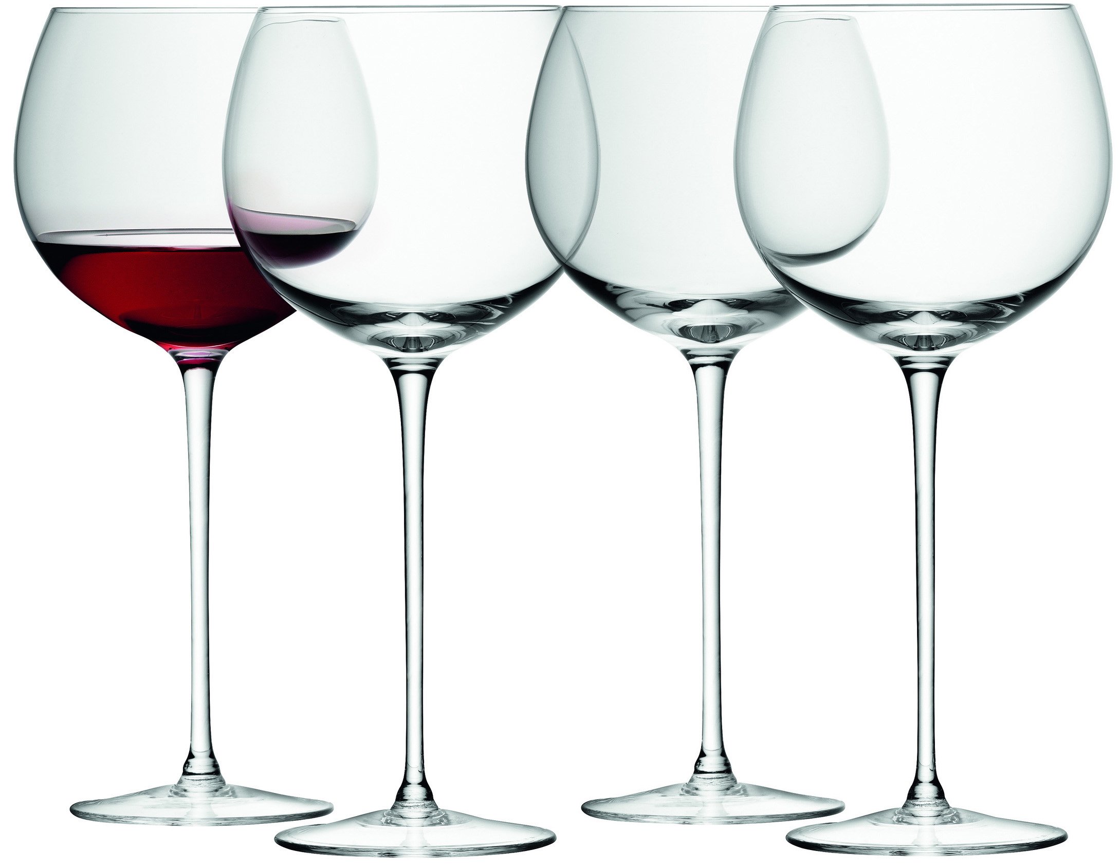 LSA International Wine Balloon Glass 570ml Clear | Set of 4 | Mouthblown & Handmade Glass | WI13