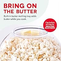 Vista 7 de Dash SmartStore - Máquina para hacer palomitas de maíz de lujo, máquina eléctrica de aceite caliente con bandeja calentadora de mantequilla, cuenco