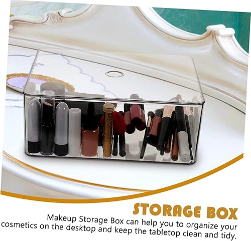 Miniatura 5 de Organizador de maquillaje a prueba de polvo Caja de almacenamiento de maquillaje de acrílico Caja de almacenamiento de maquillaje de escritorio