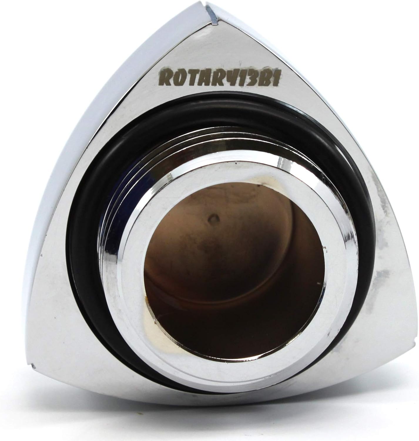 Aluminum Rotor Oil Cap - Chrome/Black - 12A 13B 20B - 55mm wide