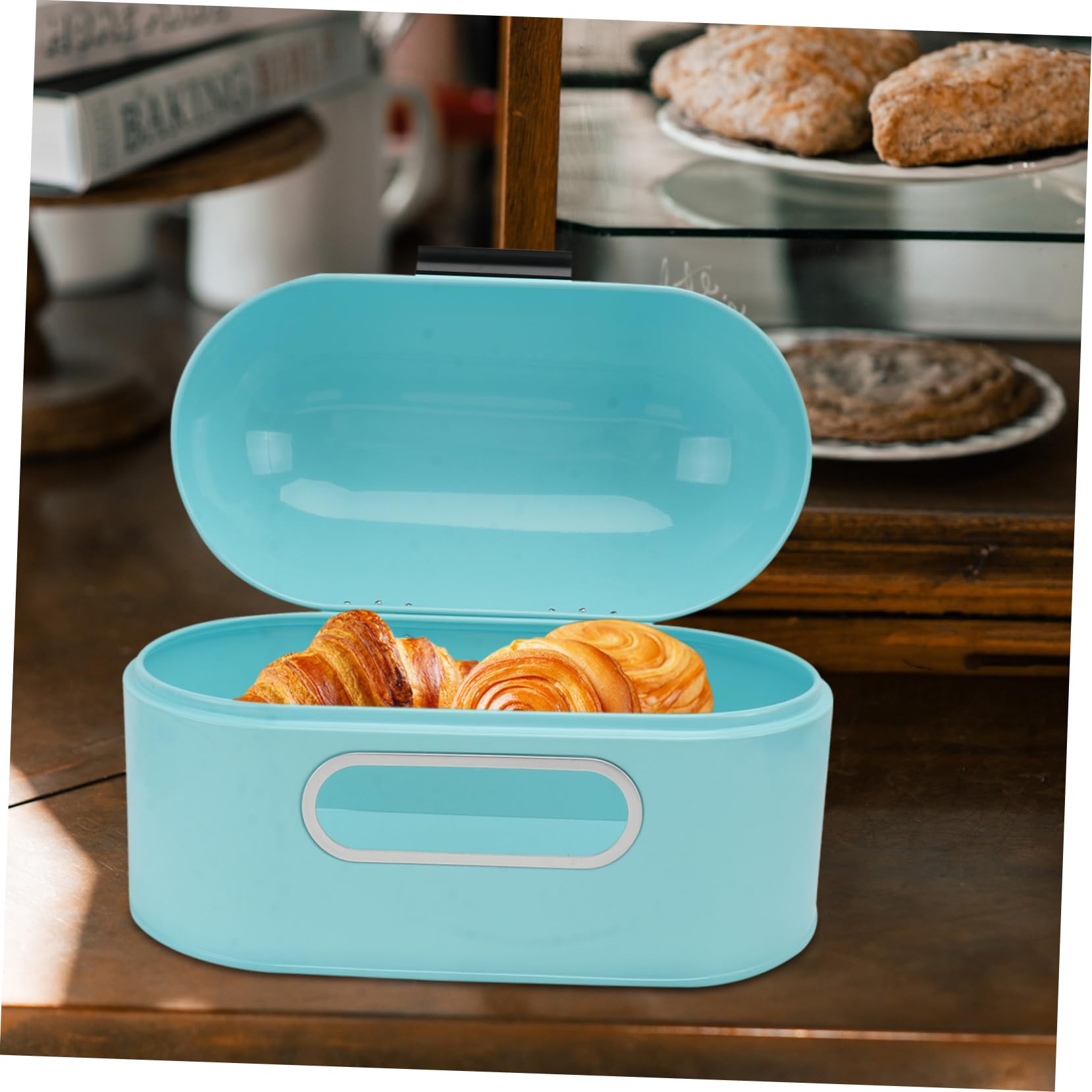 Caja De Pan De Metal Porta Pan Hogar Para Cocina Contenedor De Comida Color Material Resistente Para Almacenar