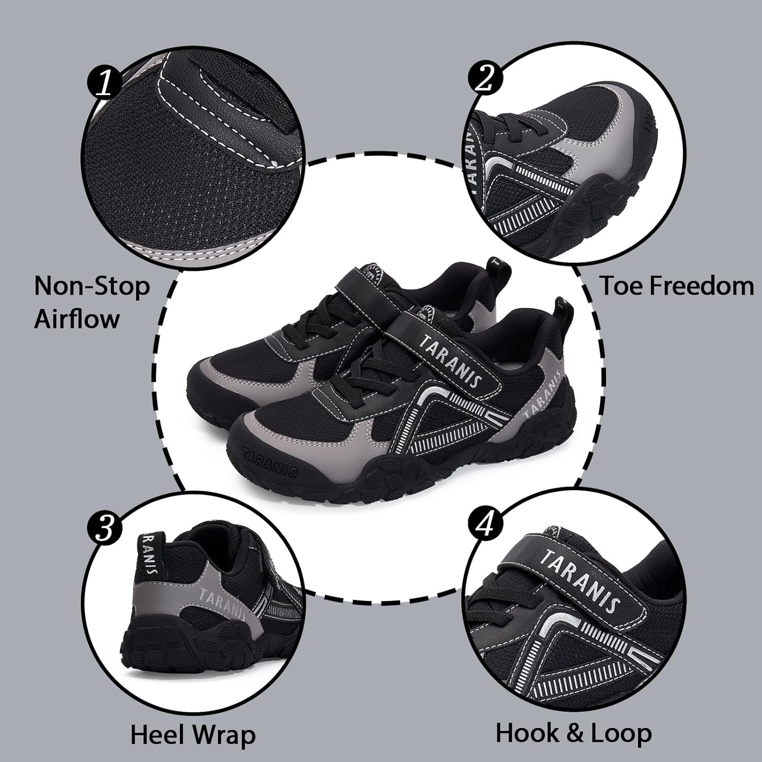TARANIS Boys Girls Hiking Shoes Kids Sneaker Trail Running Shoes Outdoor Walking Shoes - Image 5