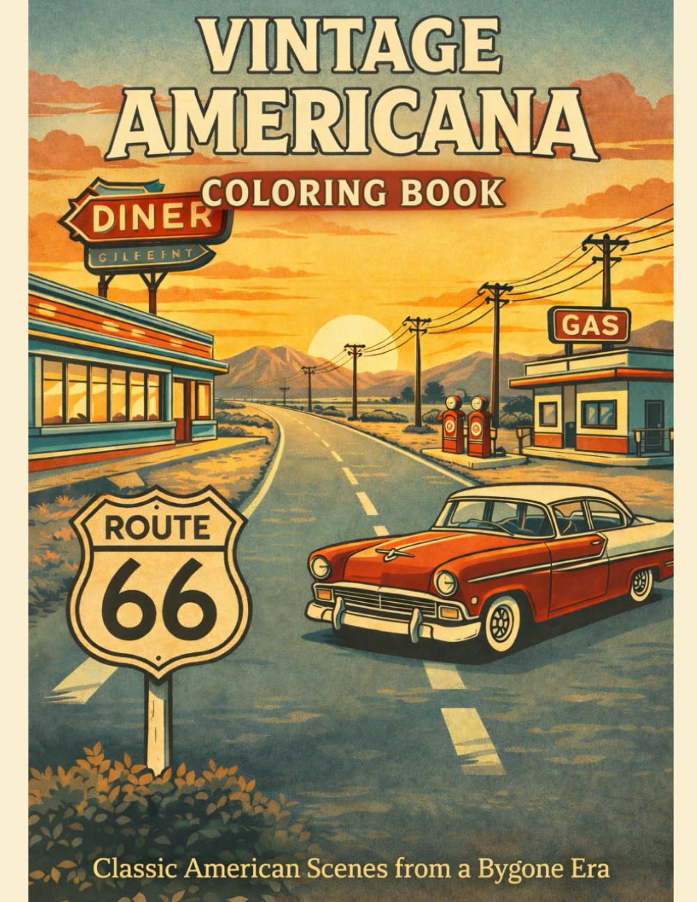 Vintage Americana Coloring Book: Classic American Scenes from a Bygone Era