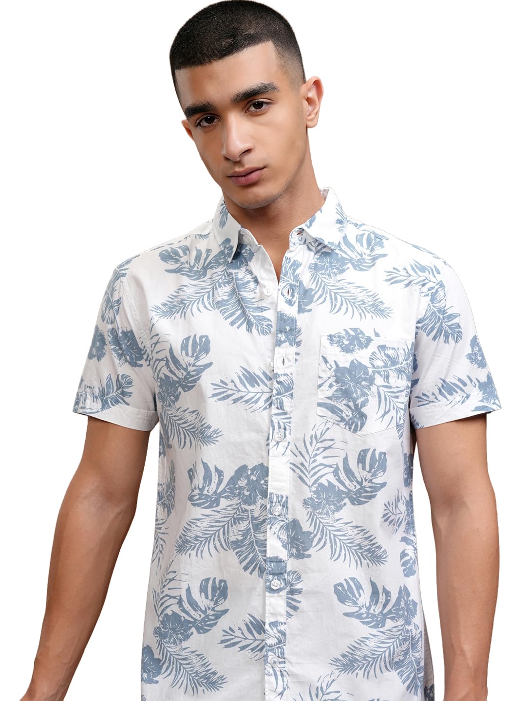 highlander Men's Floral Print Half Sleeves Shirt | Bold & Elegant | Vibrant Florals a Sophisticated Look-picture-24
