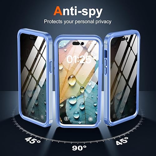 Miniatura 9 de Funda compatible con iPhone 15, protector de pantalla de privacidad integrado compatible con accesorios magnéticos, grado militar, a prueba de