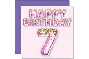 Enchanting Birthday Card: A Gleaming Gateway to a Magical 7th