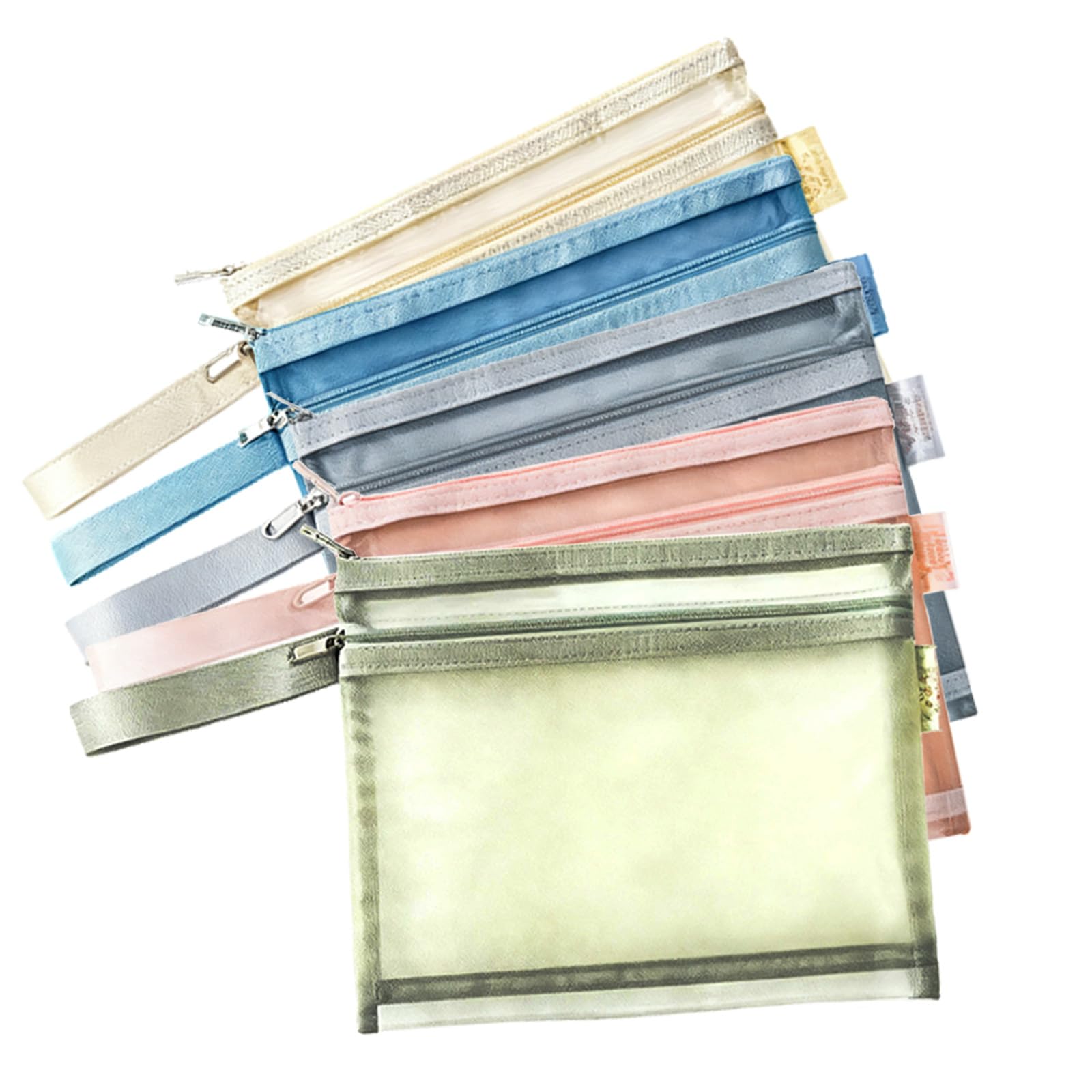 5PCS Toy Storage Bags with Zipper, A5 Colored Mesh Zipper Pouch Bags
