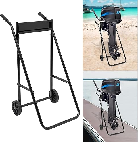 Miniatura 3 de Soporte de motor de barco fuera de borda, soporte de motor plegable con 2 ruedas para almacenamiento de motor de barco, carrito Dolly Pro Heavy Duty