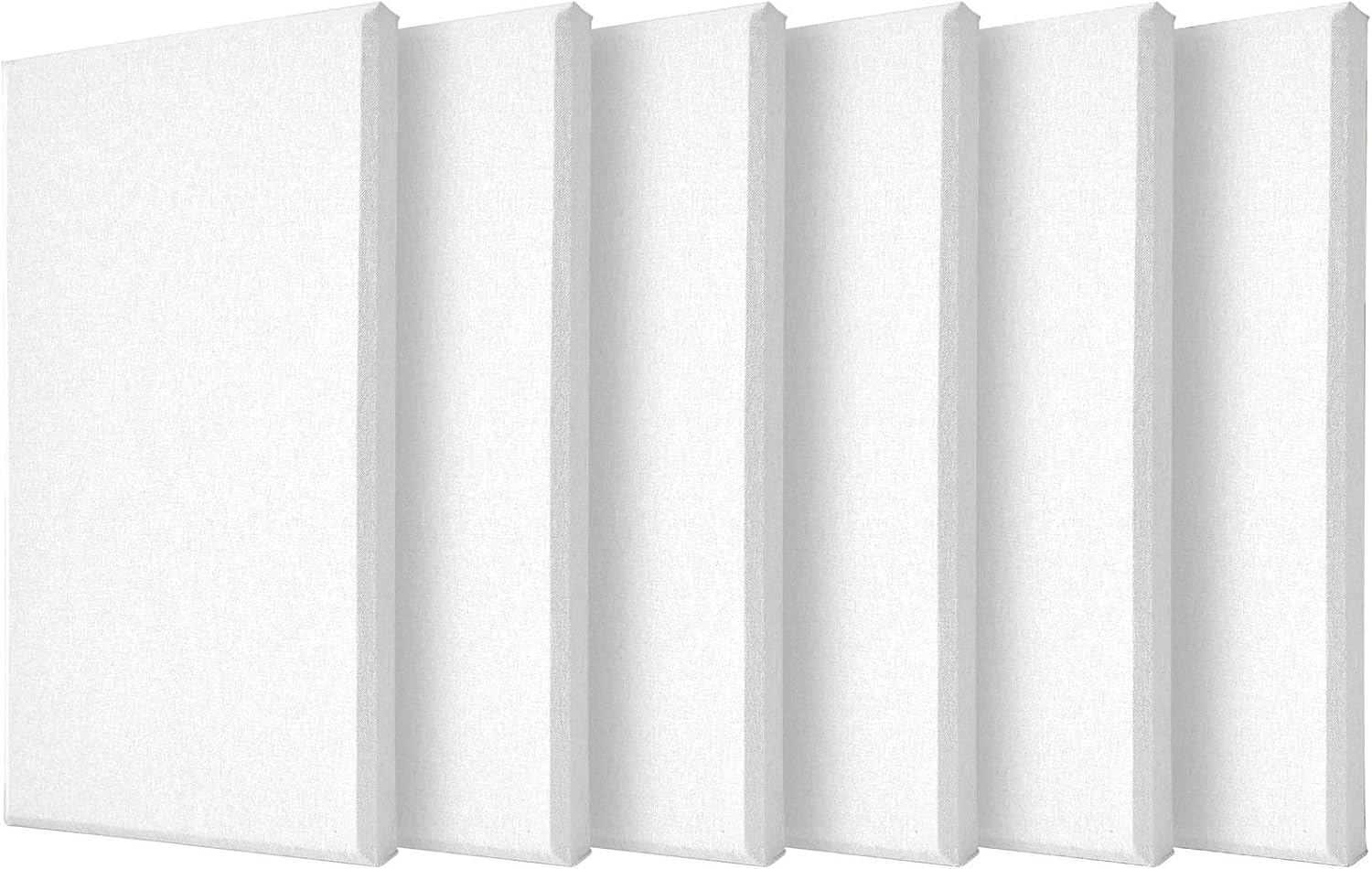 6 PCS Acoustic Panels, Large Soundproof Wall Panels, Professional Fiberglass Sound Absorbing Panels, 23.6x11.8 Inches Sound Proof Foam Panels for Walls, Studio Home Offices (White)