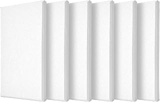 6 PCS Acoustic Panels, Large Soundproof Wall Panels, Professional Fiberglass Sound Absorbing Panels, 23.6x11.8 Inches Sound Proof Foam Panels for Walls, Studio Home Offices (White)