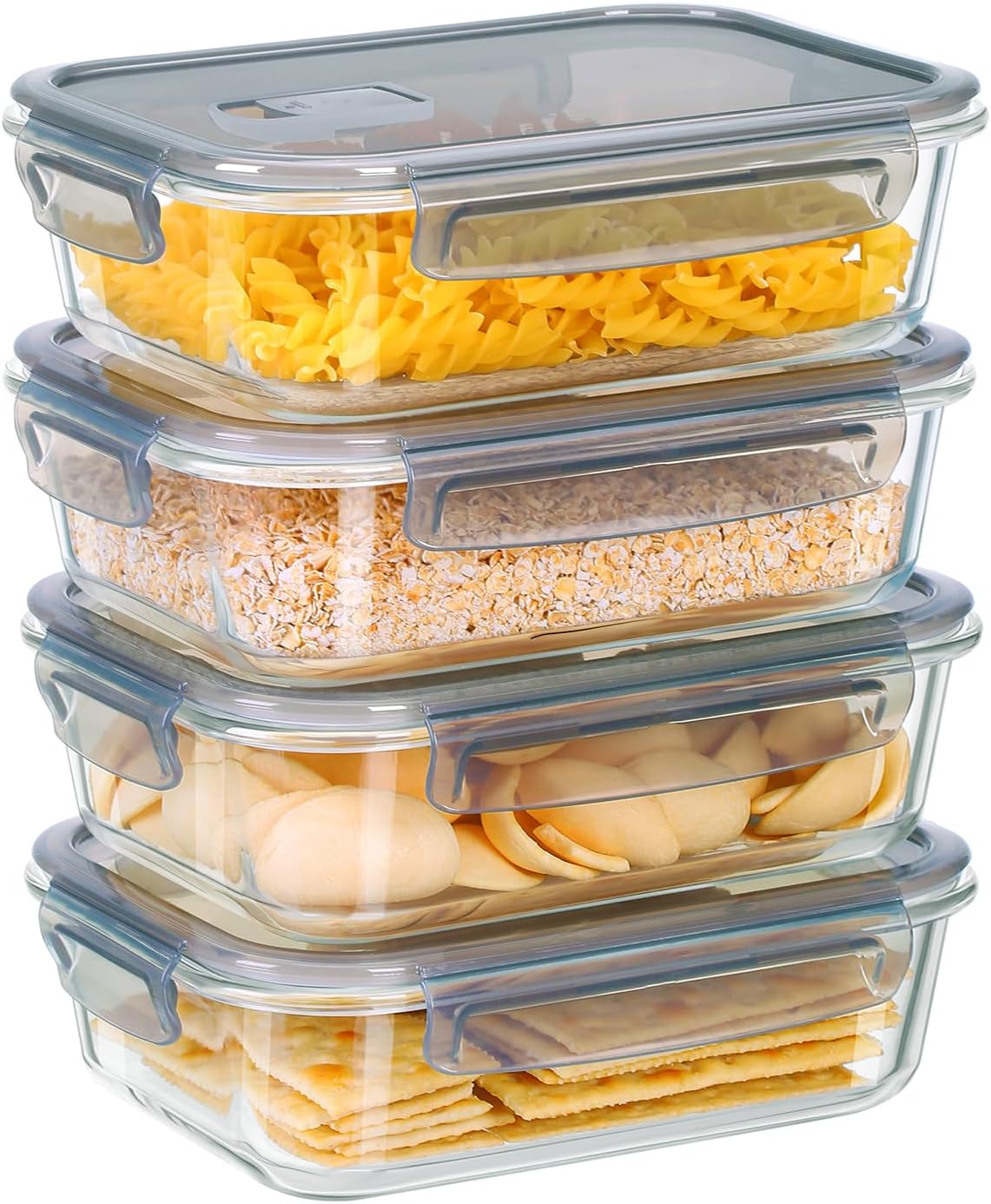 Amazon.de: TDSYDS Glasbehälter mit Deckel 8 Stück(4 Behälter + 4 Deckel ...