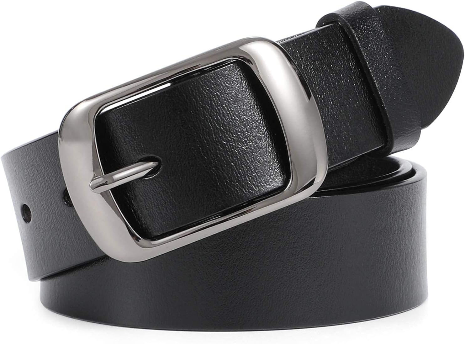 WHIPPY Women Leather Belts for Jeans Pants Fashion Dress Belt for Women with Solid Pin Buckle