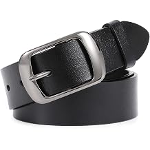 WHIPPY Women Leather Belts for Jeans Pants Fashion Dress Belt for Women with Solid Pin Buckle