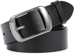 WHIPPY Women Leather Belts for Jeans Pants Fashion Dress Belt for Women with Solid Pin Buckle