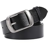WHIPPY Women Leather Belts for Jeans Pants Fashion Dress Belt for Women with Solid Pin Buckle