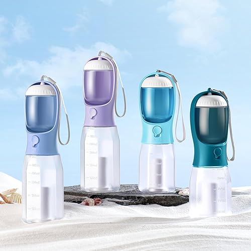 Miniatura 2 de Botella de agua para perros con contenedor de alimentos, dispensador de agua portátil para perros para mascotas para caminar al aire libre,