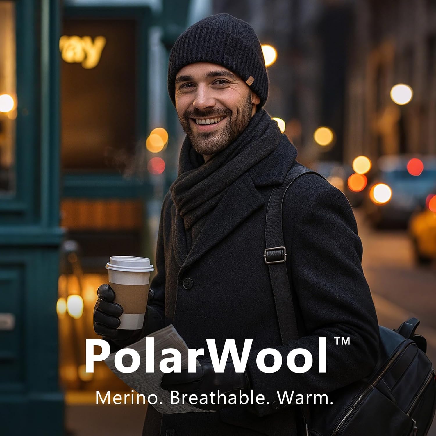 TOP-EX PolarWool™ Oversized L/XL/XXL 100% Merino Wool Beanie Fleece Lined Cuffed Watch Fisherman Cap - Image 7