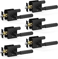Vista 11 de Manija de puerta negra, cerraduras negras para dormitorio o baño, manijas de puerta resistentes para interiores con cerraduras para puertas zurdas
