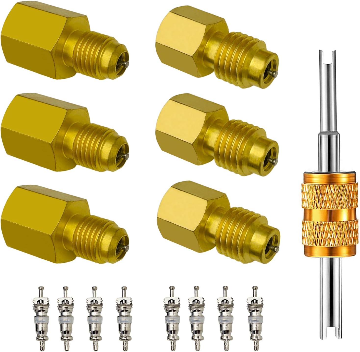 Adaptadores R12 R22 a R134a, 6 Piezas Adaptador de Tanque de Refrigerante