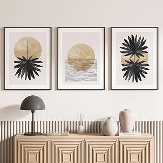 Lumalea - Juego de 3 carteles tríptico (3 carteles, 60 x 80 cm), color marrón