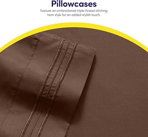 Vista 282 de 1500 Supreme Collection - Juego de sábanas extrasuaves con esquinas tipo bolsillos profundos, ropa de cama hipoalergénica sin arrugas, más de 40