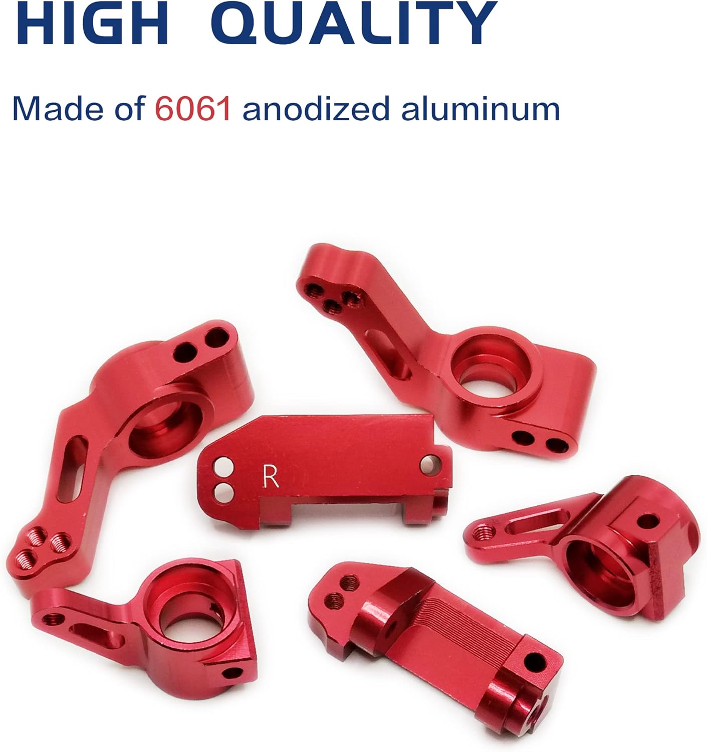 RC Aluminum Alloy Caster Block&Steering Blocks&Rear Stub Axle Carriers Replace for 3632 3736 3752 for 1/10 Traxxas 2WD Slash, Stampede, Rustler(Red)