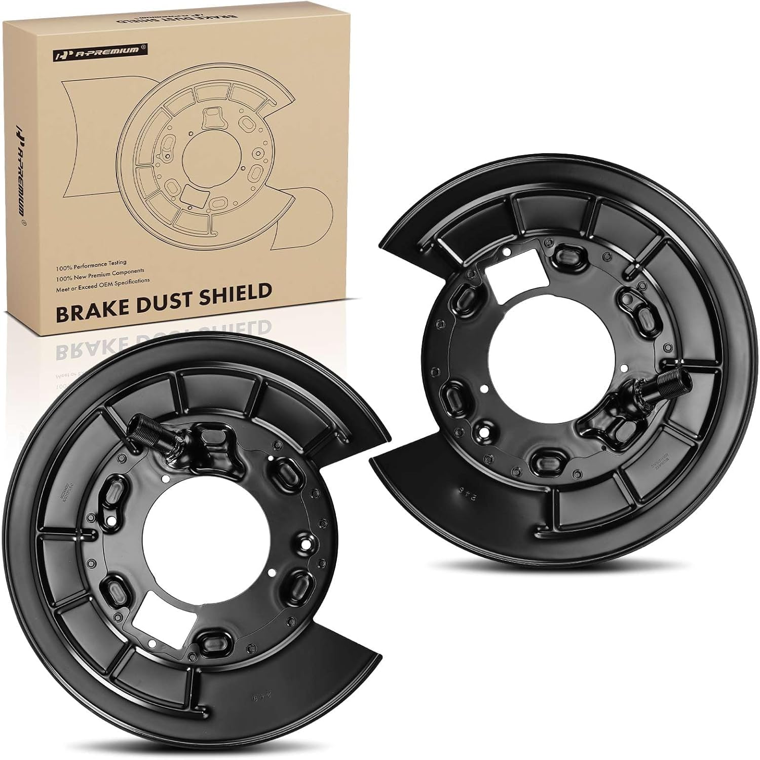 A-Premium Rear Driver and Passenger Side Brake Dust Shield Compatible with Select Land Rover Models - LR4 2014 2015 2016 - Replace# LR048810, 2-PC Set