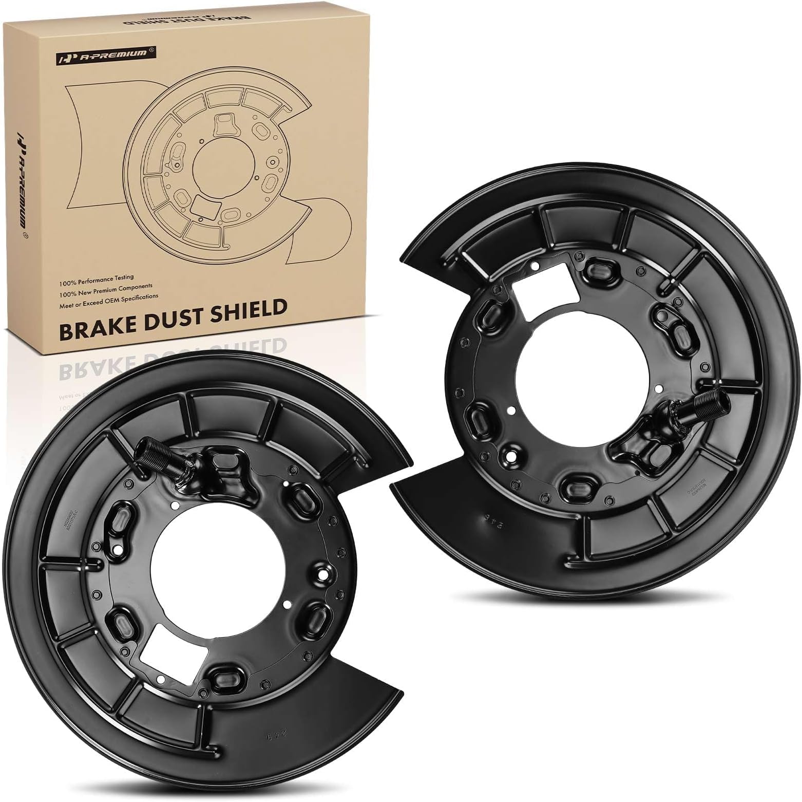 A-Premium (エープレミアム) ブレーキダストシールド 交換用 ランドローバー レンジローバー スポーツ 2013-2023 Discovery用 ブラック リア左右 2個セット