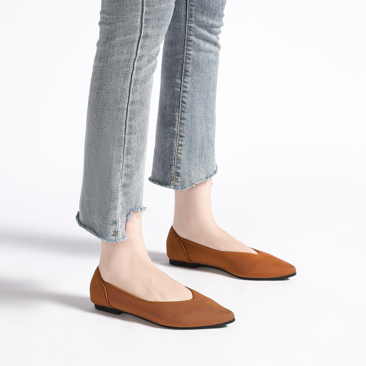 Semwiss Women's Ballet Flats Comfortable Casual Dressy Shoes,Work Flats Office Shoes Pointed Toe Leopard Flats. - Image 3