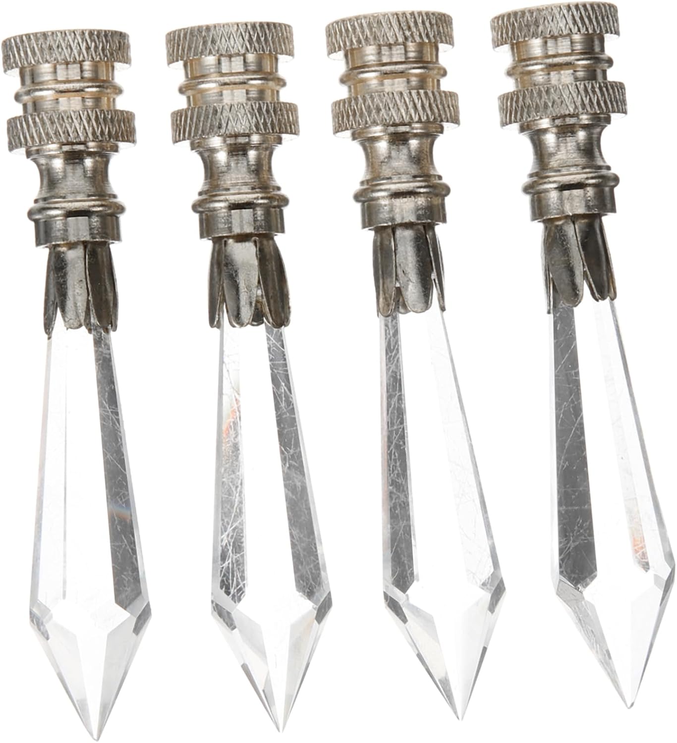 4pcs Glass Brass Lampshade Finials Table Lamp Cap Knobs Lamp Shade Toppers Decorations for Home