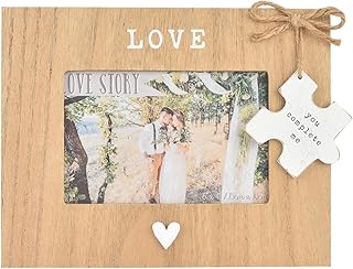 Love Wooden 6x4 Photo Frame with Heart and Hanging Plaque