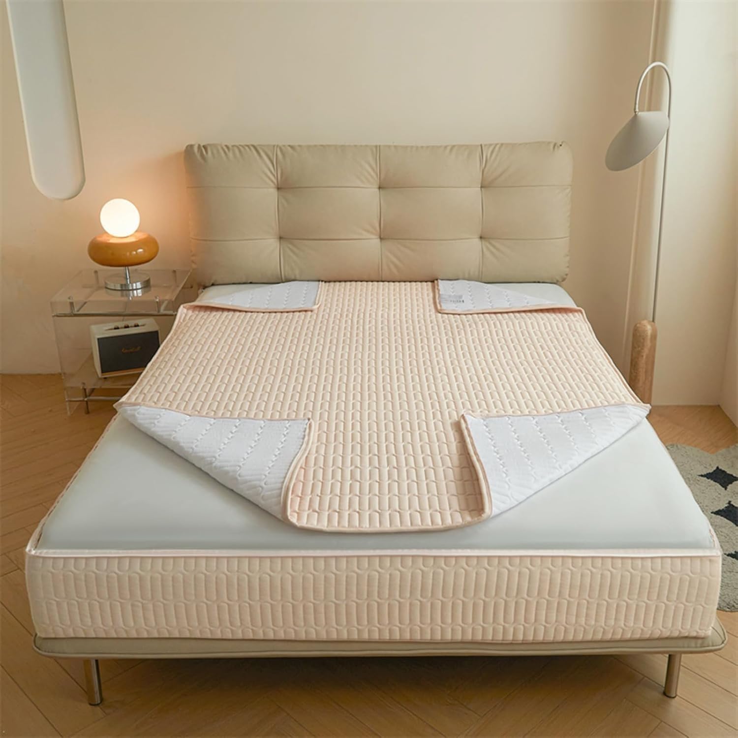 Matratzenbezug Komplett 90 x 200 140x200 180 x 200 160x200 mit Reißverschluss, Warm und Bequem, Extra Weicher Matratzenschoner(Beige,180x200x25cm)