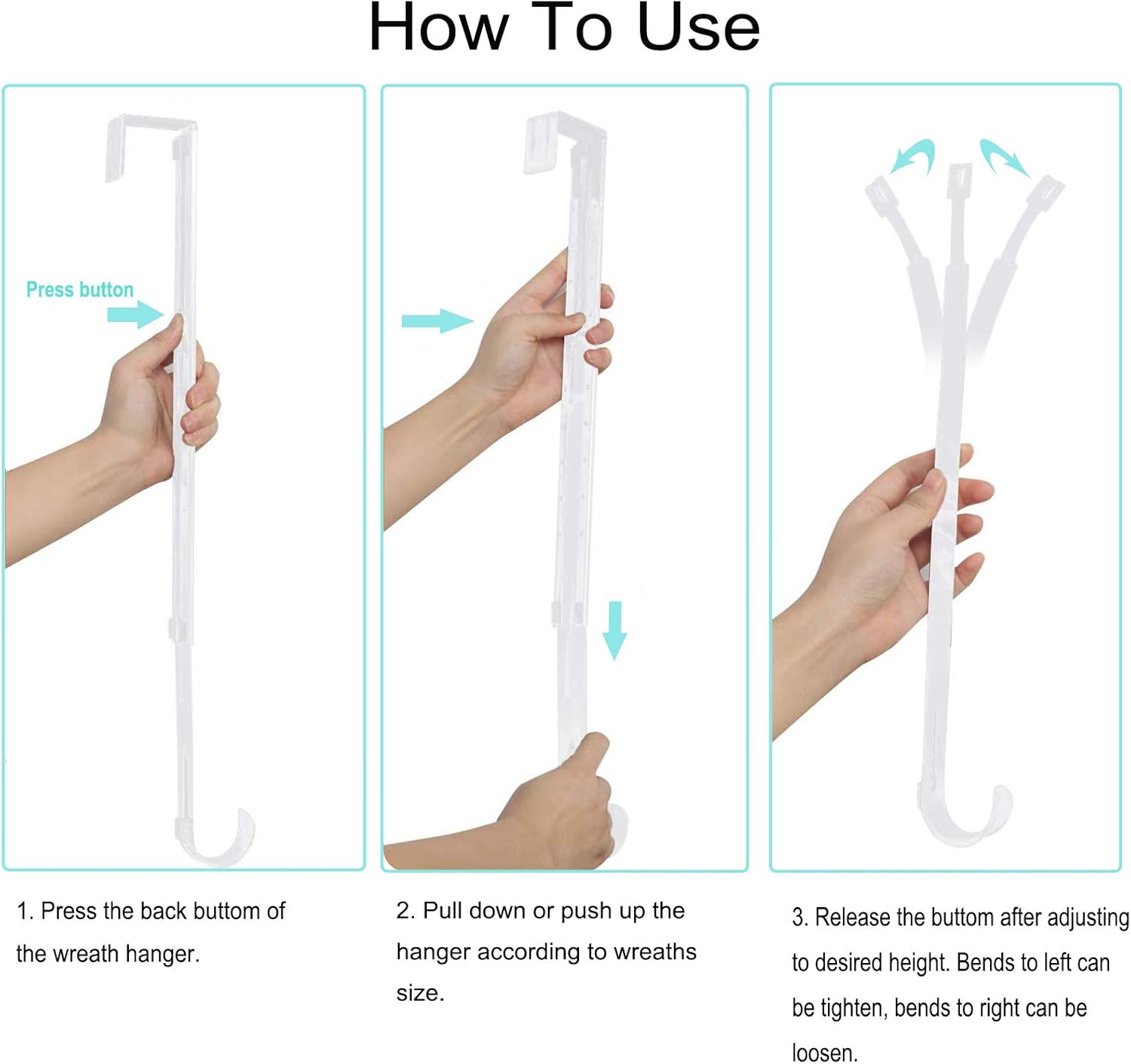 VIS'V Wreath Hanger, 15-24 Inch Adjustable Metal Wreath Hanger for Front Door 20 LB Heavy Duty Wreath Holder with 4 Suction Cup Hooks for Wreath Christmas Decorations - Bronze : Home & Kitchen