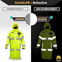 Vista 4 de KwikSafety - Charlotte, NC - Chaqueta de lluvia TORRENT y gabardina ANSI OSHA clase 3 de alta visibilidad, equipo de lluvia Hi Vis Amarillo