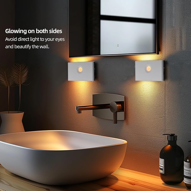 da LIGHT LED Mozgásérzékelős Éjszakai Lámpa USB Töltős 2db Meleg Fehér