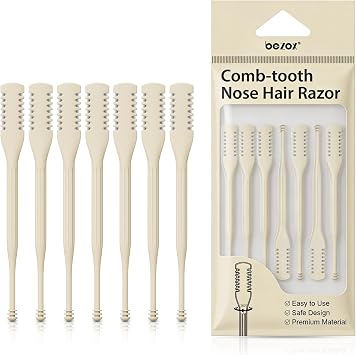 BEZOX 7PCS Manual Nose Hair Trimmer - Rotating Nasal Hair Razor Cutter with Ear Picker for Women and Men - Portable Nostril Hair Remover Tools