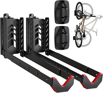 monTEK Swivel Bike Wall Mount, No-Lift Bike Rack, Adjustable Bike Hanger