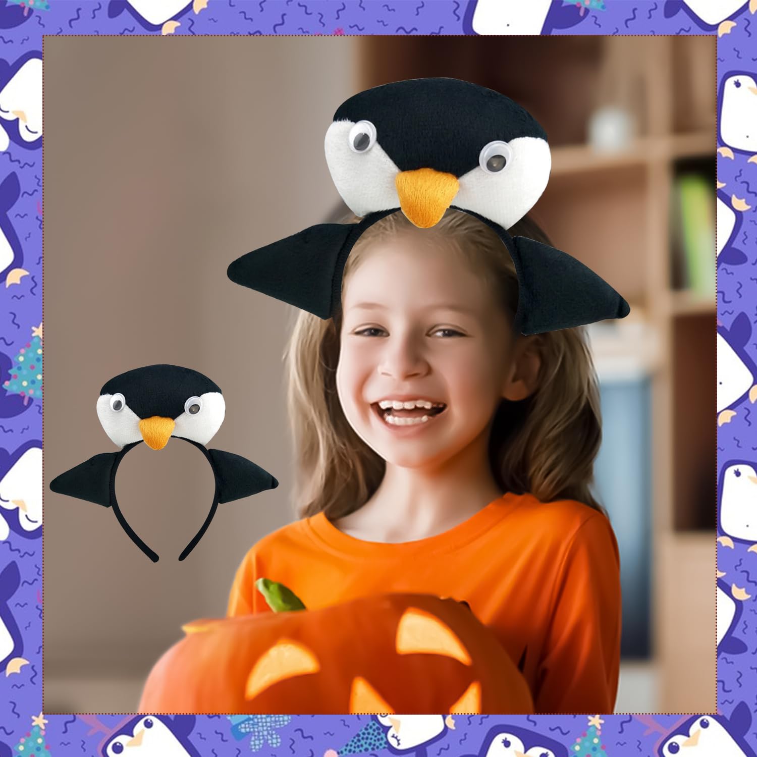 Nereds 2pcs Penguin Headband Halloween Festival Children Props Headband Animal Headwear for Costumes and Playtime - Image 4