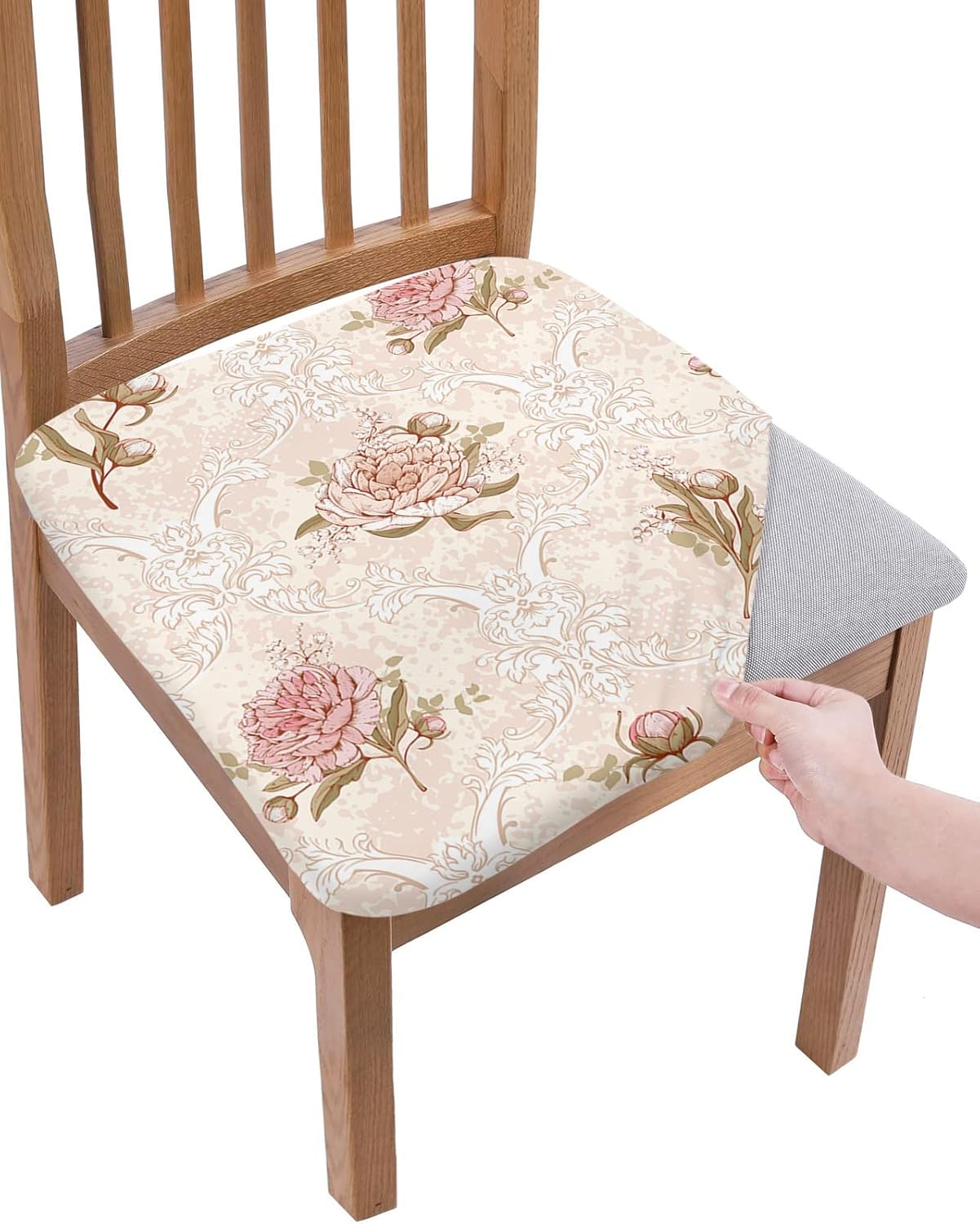 Spring Floral Seat Covers for Dining Room Chairs Set of 4