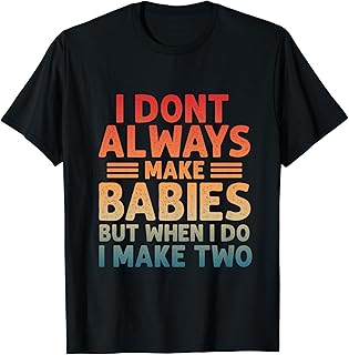 Funny Twin Fathers Day Baby Twins Announcement 2024 For Dad T-Shirt