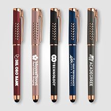 Roller Ball Pen, Navy Blue, Black Ink, Adult, ABS Plastic, Gel, Stylus Tip, Single Pack, Hollywood Rose Gold Gel Pen W/Stylus