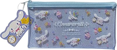 FRIEND Sanrio Cinnamoroll Flat Vinyl Glitter Pouch 20Ã—10 cm Zipper Pen Accessories Case Bag (Happy)