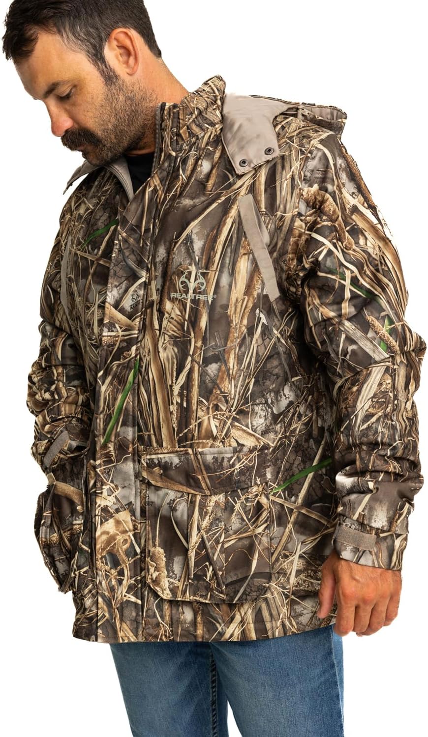 Realtree Men’s Camo Hunting Insulated Cold Weather Parka Jacket – Wind-proof, Mid-weight and Super Warm