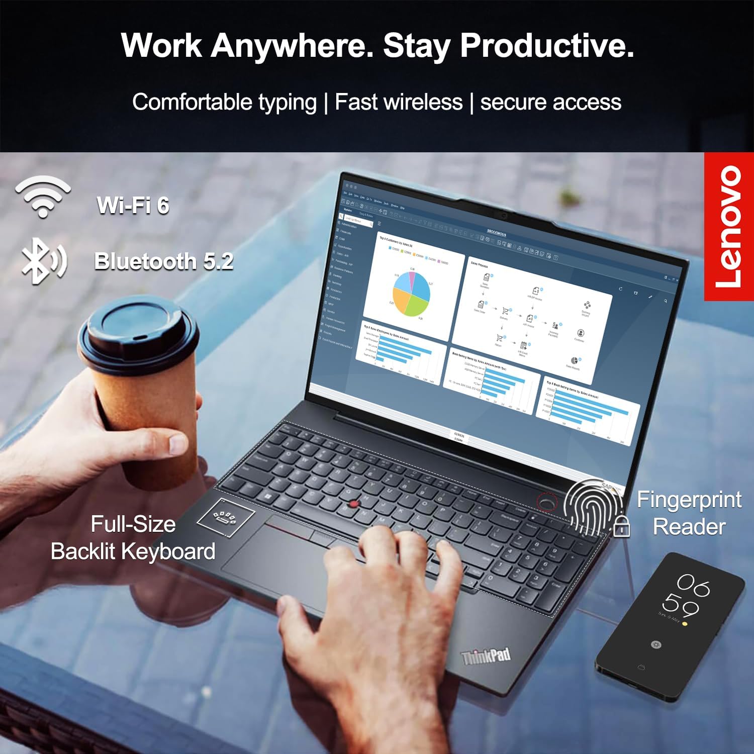 Lenovo ThinkPad E16 Gen 2 Business Laptop, AI Boost Intel Core Ultra 5 125U(Beat i7-1355U), 16" FHD+ IPS Display, 64GB DDR5 RAM, 1TB SSD, Backlit Keyboard, Fingerprint Reader, Win 11 Pro, WOWPC Bundle