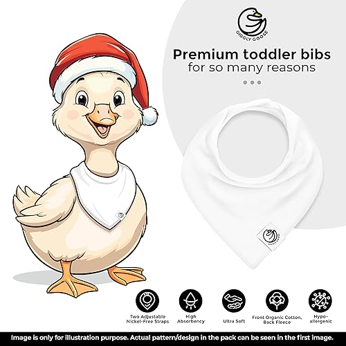 Vista 4 de Premium 3-Pack Drool Bibs for Babies Cotton, Multiple Snaps, Unisex, Giftable, Double Layer Teething Bibs