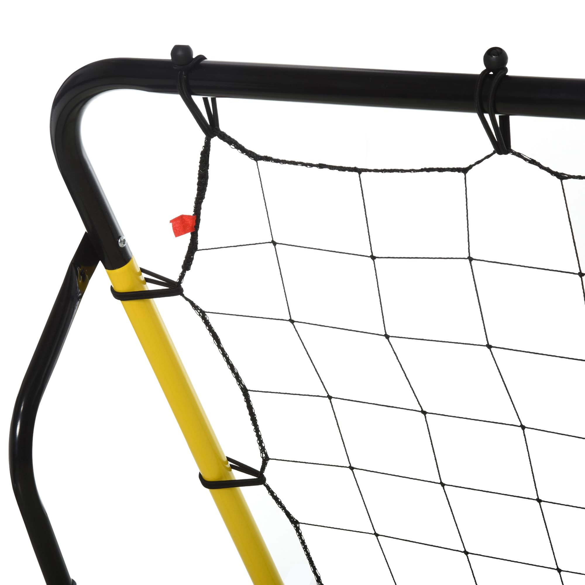 HOMCOM Filet de Rebond de Football, 184L x 123H cm, rebondisseur de Football, 5 Angles réglables de 60° à 90°, pour l'entraînement de Football, de Baseball, de Basket-Ball, Jaune et Noir