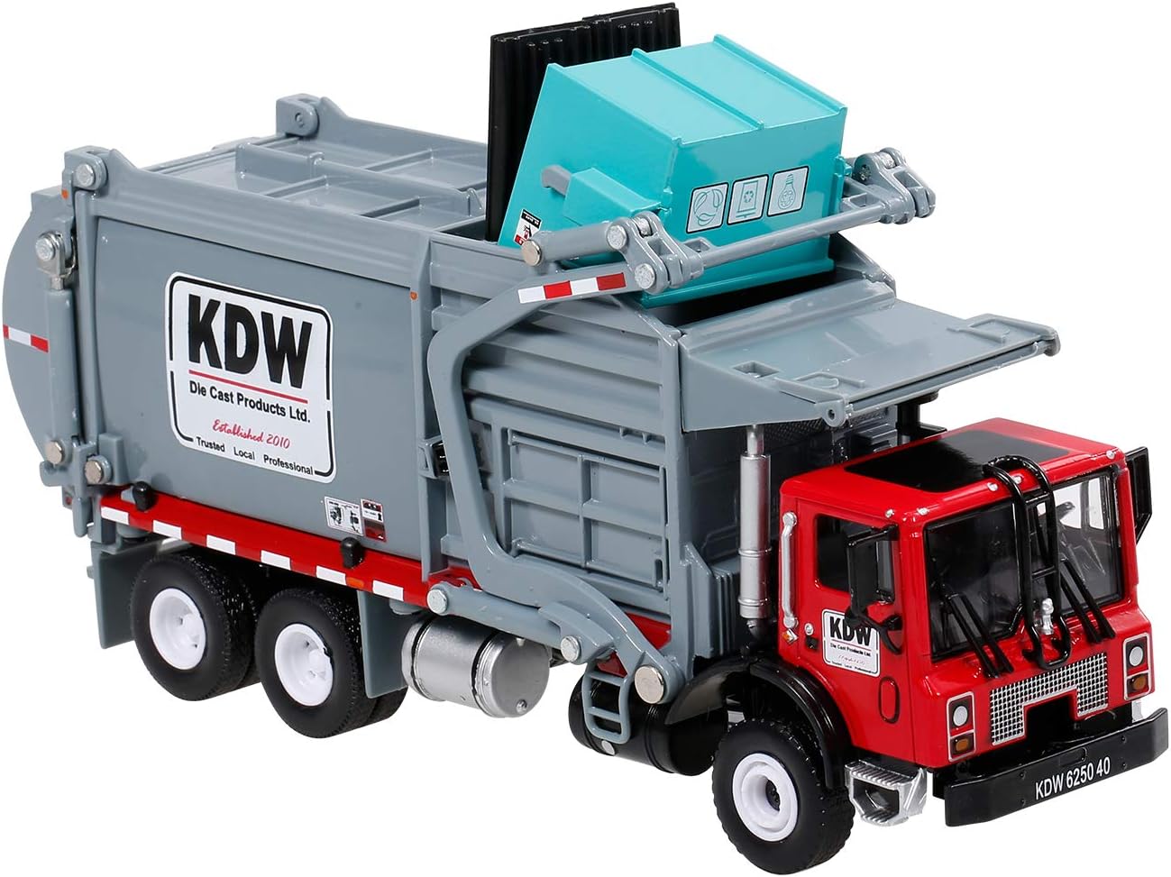 GoolRC Garbage Carrier Truck, 1:24 Alloy Diecast Barreled Waste Material Transporter Vehicle Model