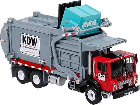 GoolRC Garbage Carrier Truck, 124 Alloy Diecast Barreled Waste Material Transporter Vehicle Model