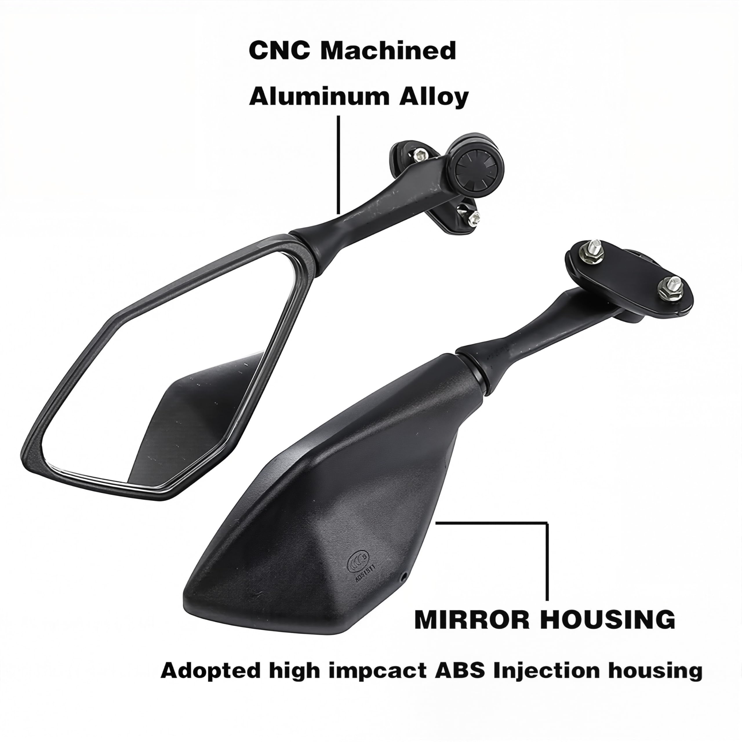 Letgoing Motorcycle 360° Rotating Convex Mirrors For ZX6R ZX