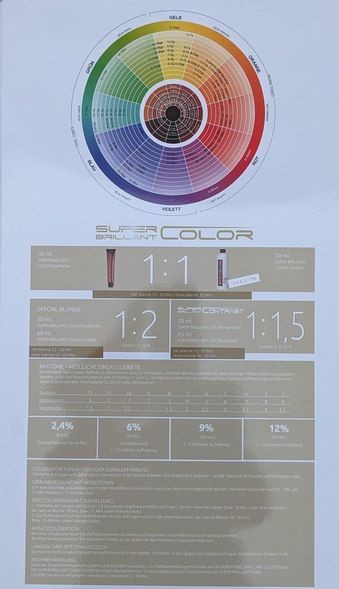 SBC Super Brilliant Color Tinte para el cabello 3 x 100 ml + pincel especial (8-0n)